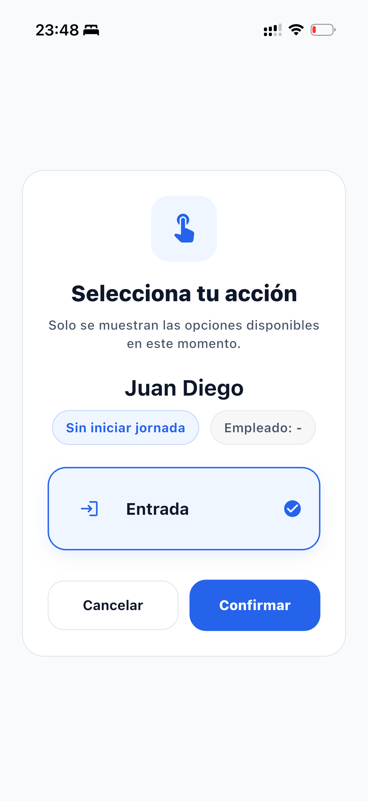 Seleccionar acción