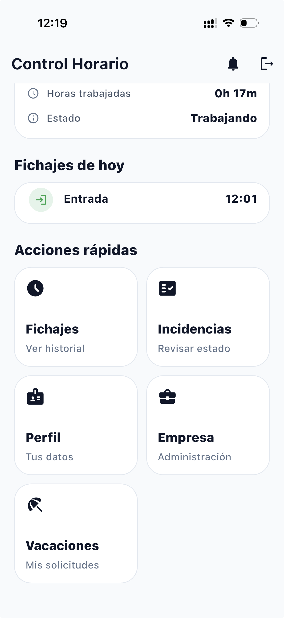 Acciones rápidas con tarjeta Empresa