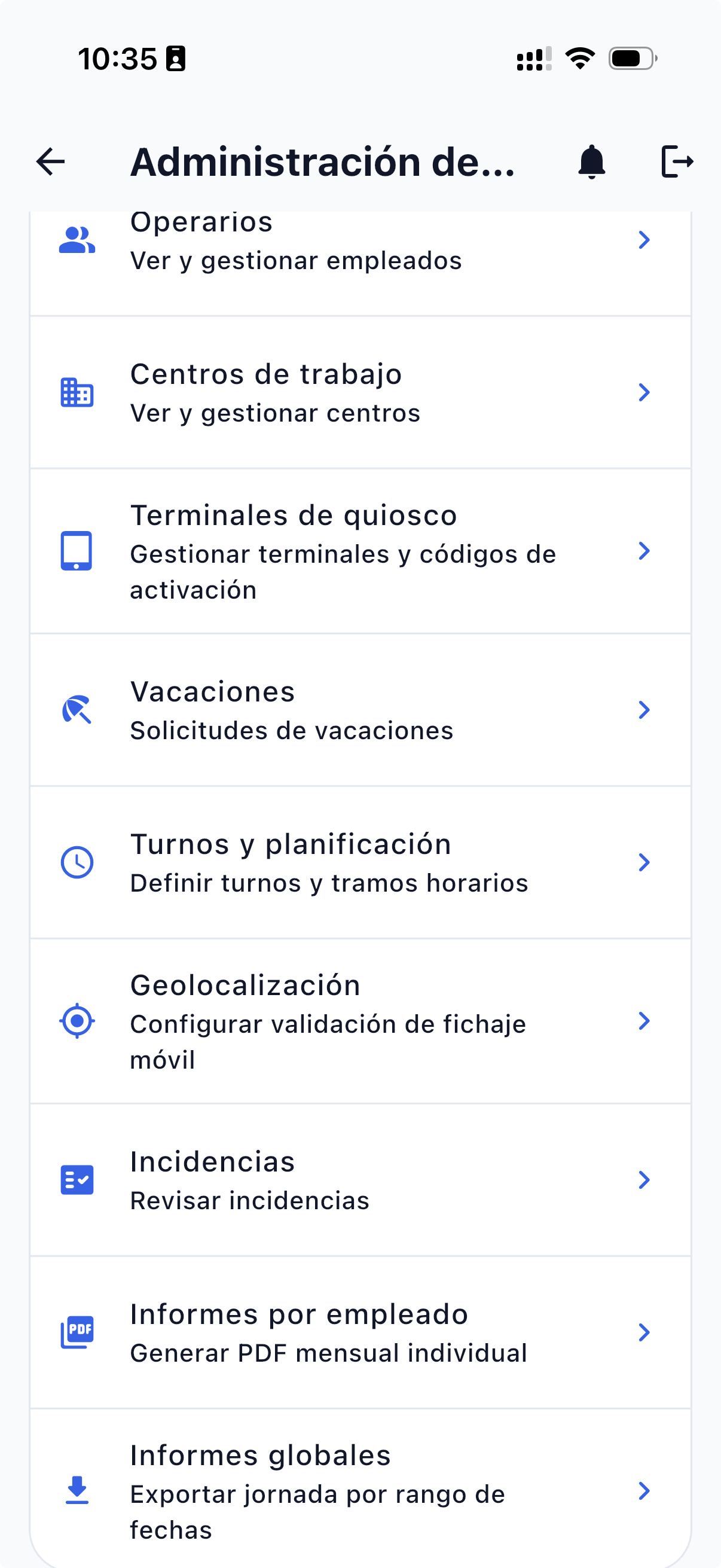 Captura de ejemplo 10 de JobTimer ControlHorario