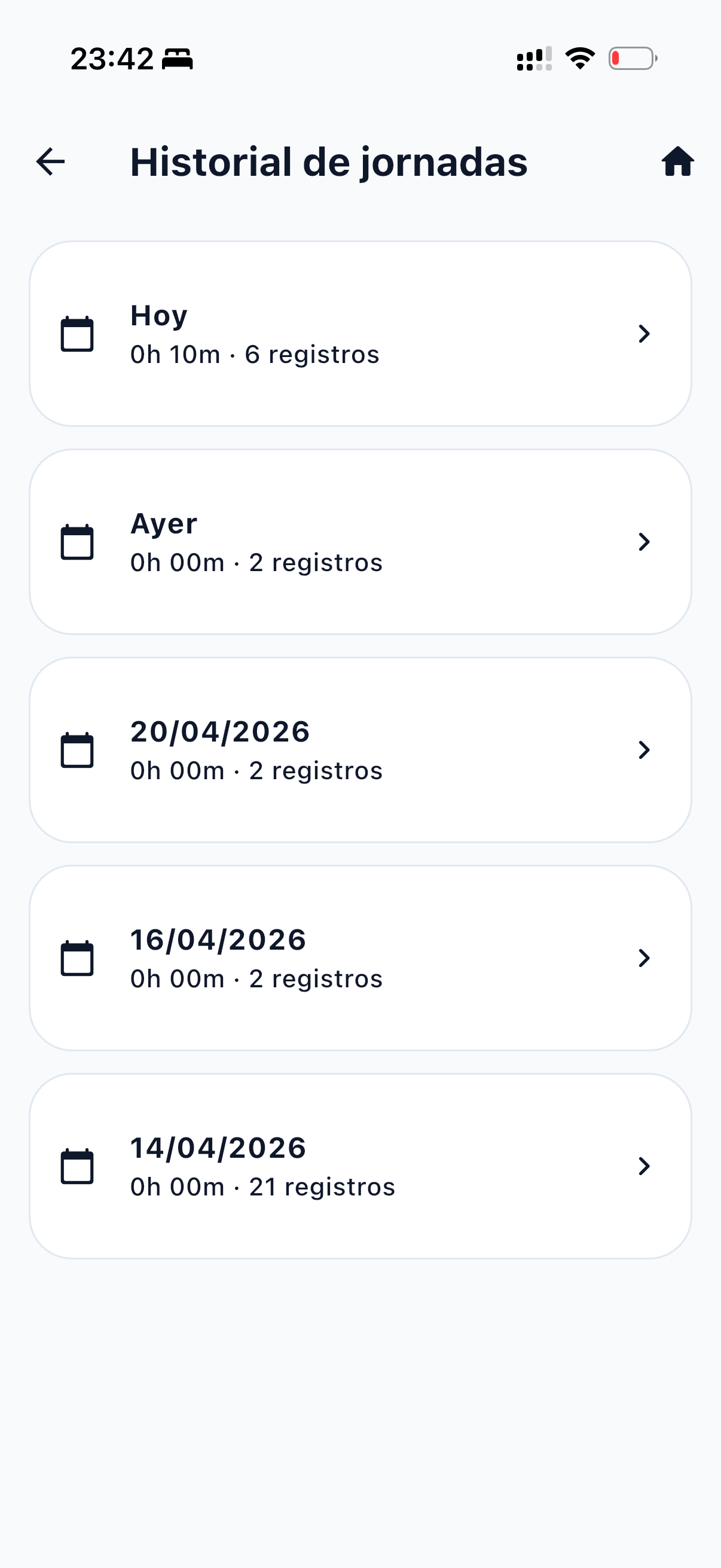 Captura de ejemplo 14 de JobTimer ControlHorario